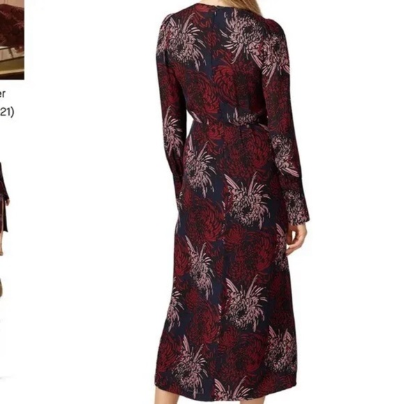 A.L.C Bailey Floral V Neck Midi Dress 2 - Picture 3 of 11